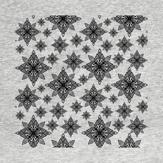 Black and White Flower Star Pattern by missdebi27